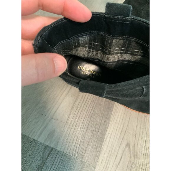 Cole Haan Grand OS Black Suede Booties W/ Plaid Lining, Size 7 (US) - Picture 7 of 10